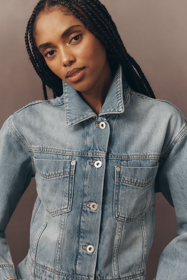 Pilcro Denim Drop-Waist Trucker Jacket | Anthropologie