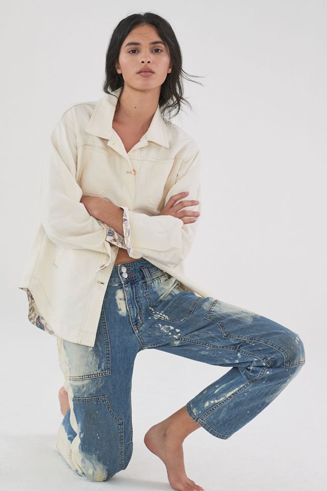 Pilcro Draped Denim Shirt Jacket | Anthropologie