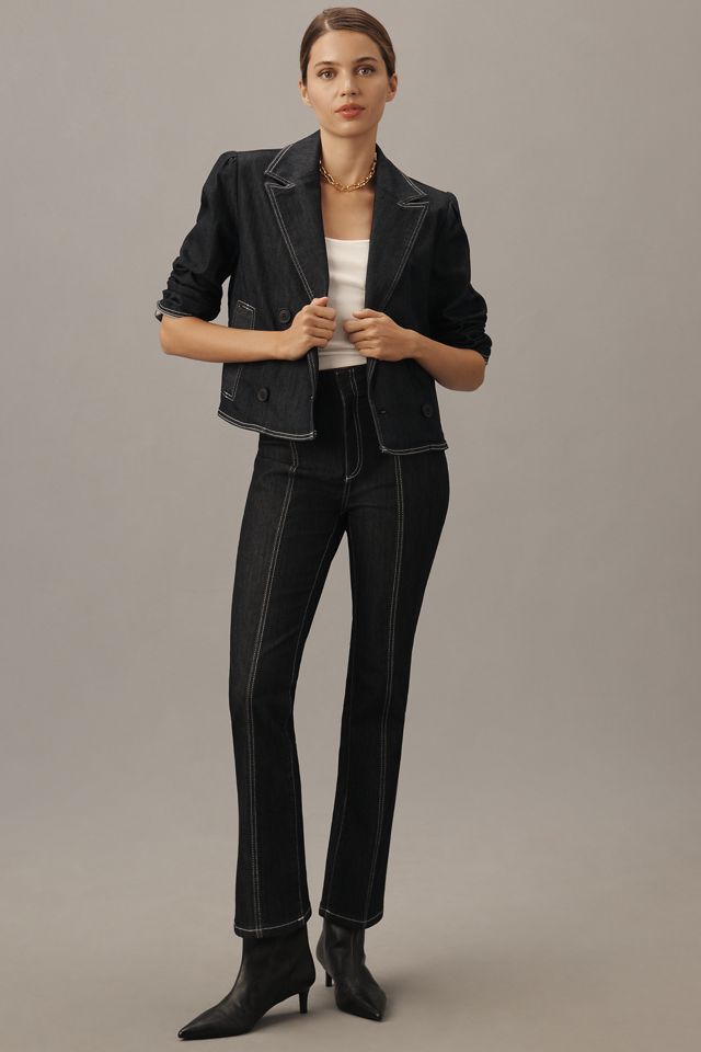 Maeve Boxy Rinsed Denim Blazer #2