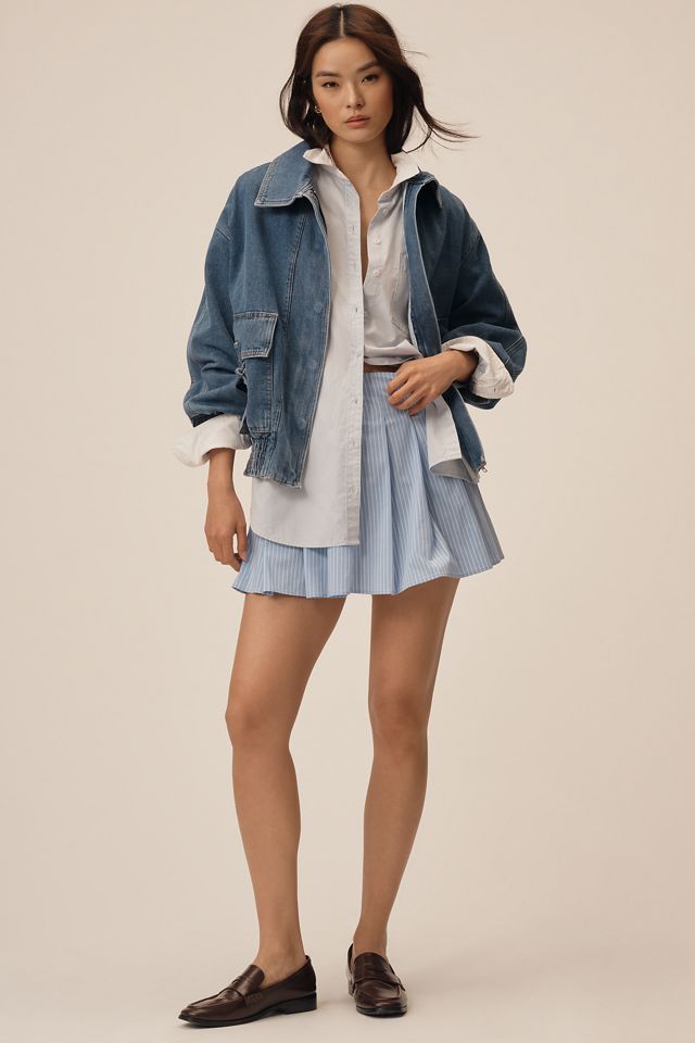 Pilcro Utility Denim Bomber Jacket #3