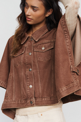 Pilcro Weston Cape Denim Boyfriend Jacket by Anthropologie