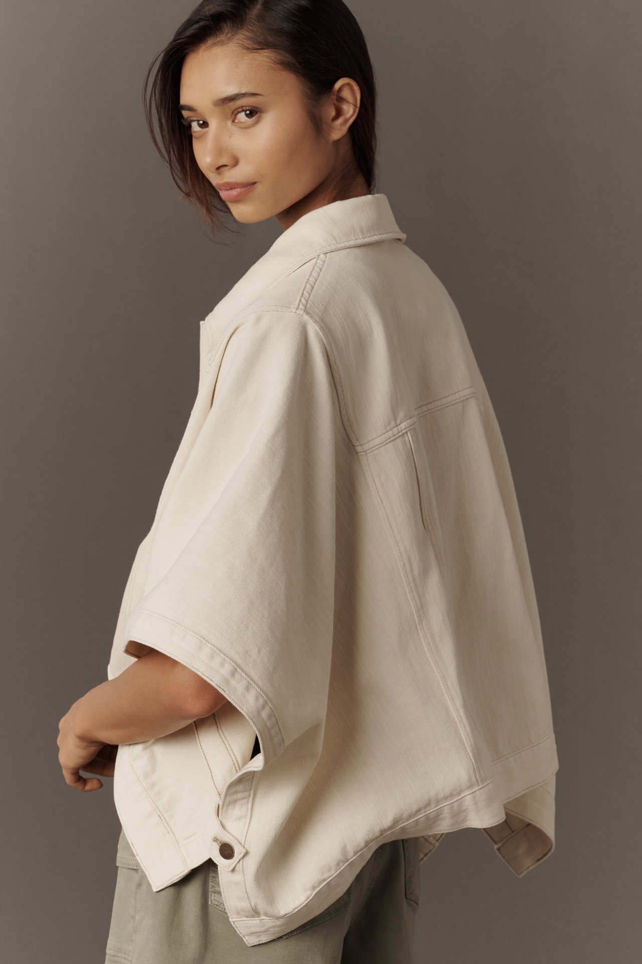 The Weston Cape Denim Boyfriend Jacket by Pilcro