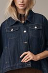 Pilcro Oversized Half-Sleeve Denim Trucker Jacket