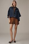 Pilcro Oversized Half-Sleeve Denim Trucker Jacket
