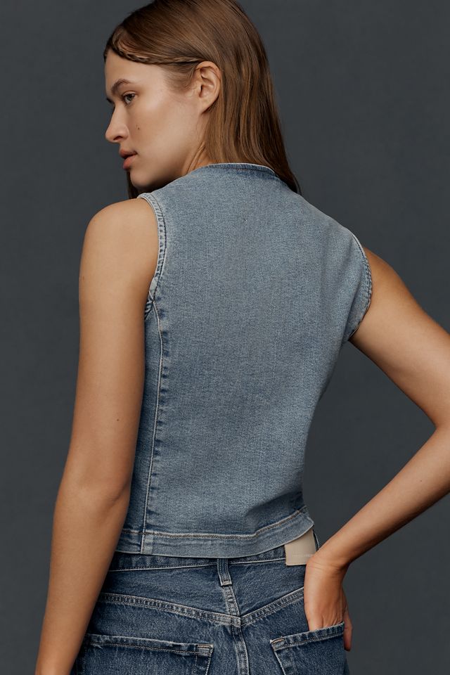 The Jolene Regenerative Cotton Denim Vest by Pilcro #1