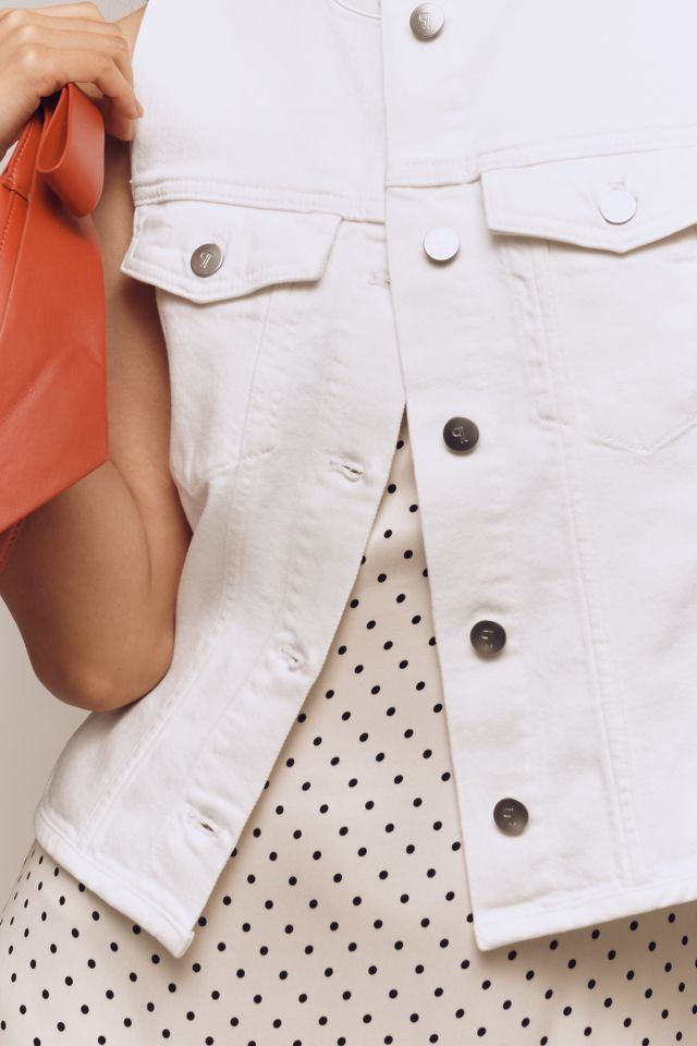 Pilcro Collarless Denim Vest #1