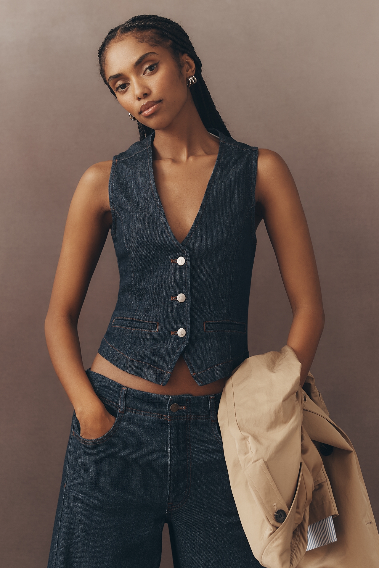 Pilcro Regenerative Cotton Denim Vest