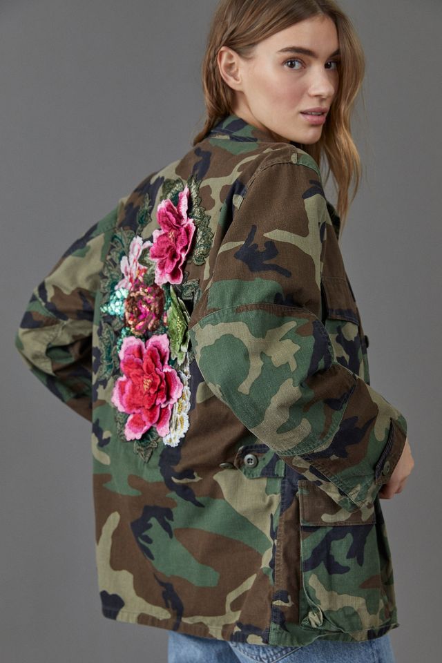 Josie Bruno Custom Camo Jacket with Pink Back Medium