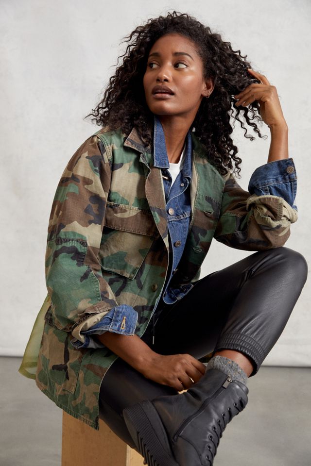 Josie Bruno Vintage Arboreal Embroidered Camo Jacket | Anthropologie