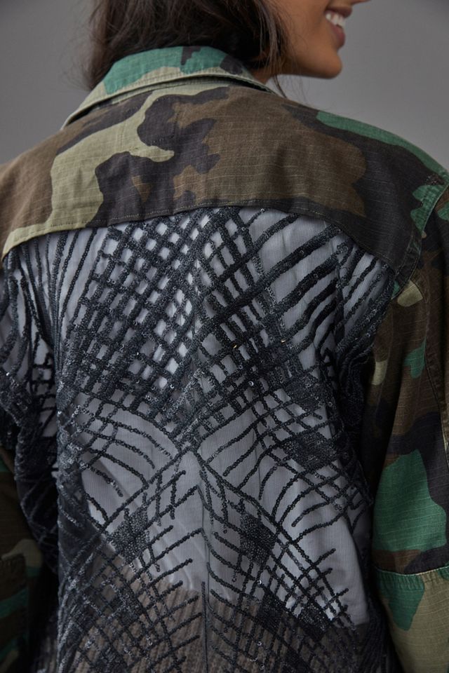 Josie Bruno Vintage Arachne Embellished Camo Jacket #1