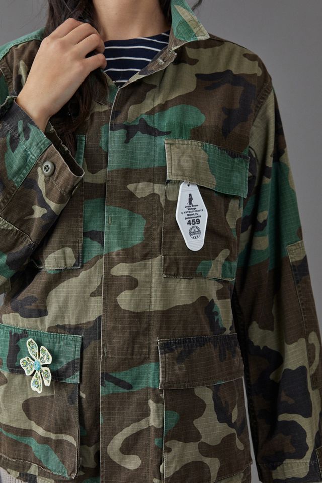 Josie Bruno Vintage Arachne Embellished Camo Jacket #3