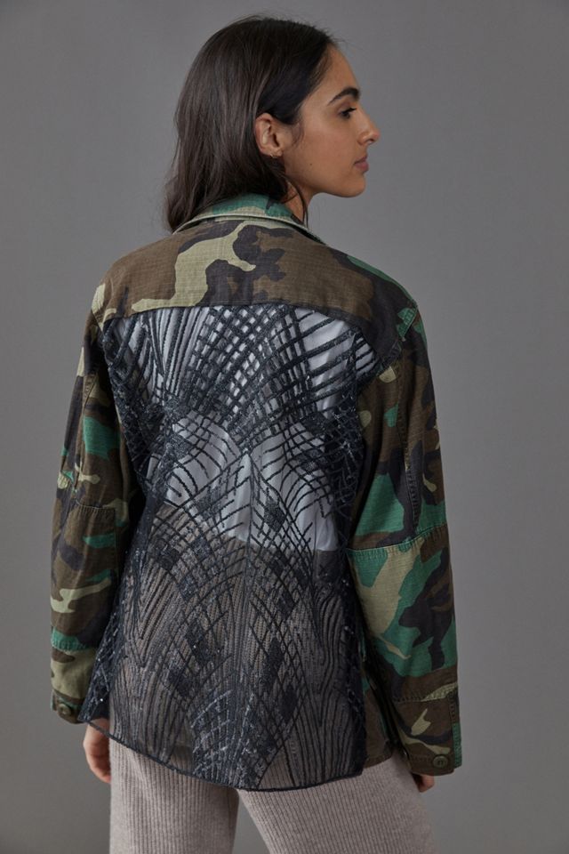 Josie Bruno Vintage Arachne Embellished Camo Jacket #4