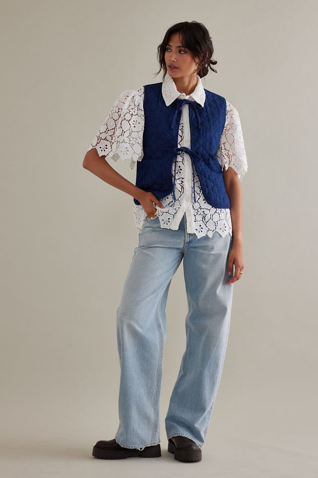 Damson Madder Tilly Quilted Denim Gilet #2