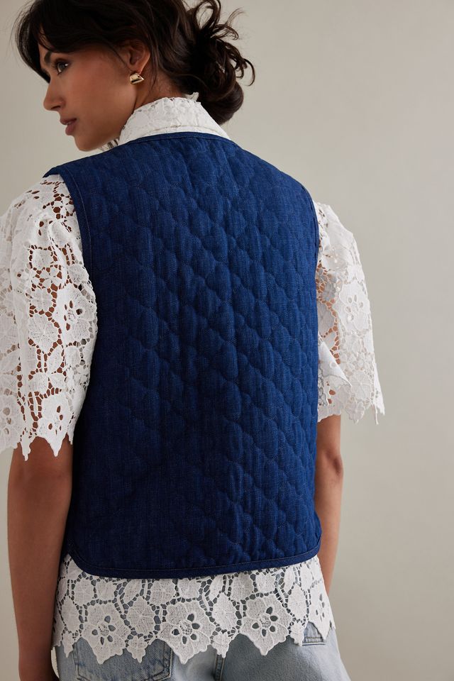 Damson Madder Tilly Quilted Denim Gilet #5