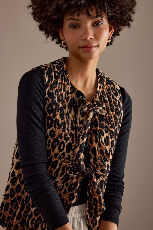 トップス DAMSON MADDER LEODARD TIE FRONT GILET tilly gilet - leopard – Damson Madder