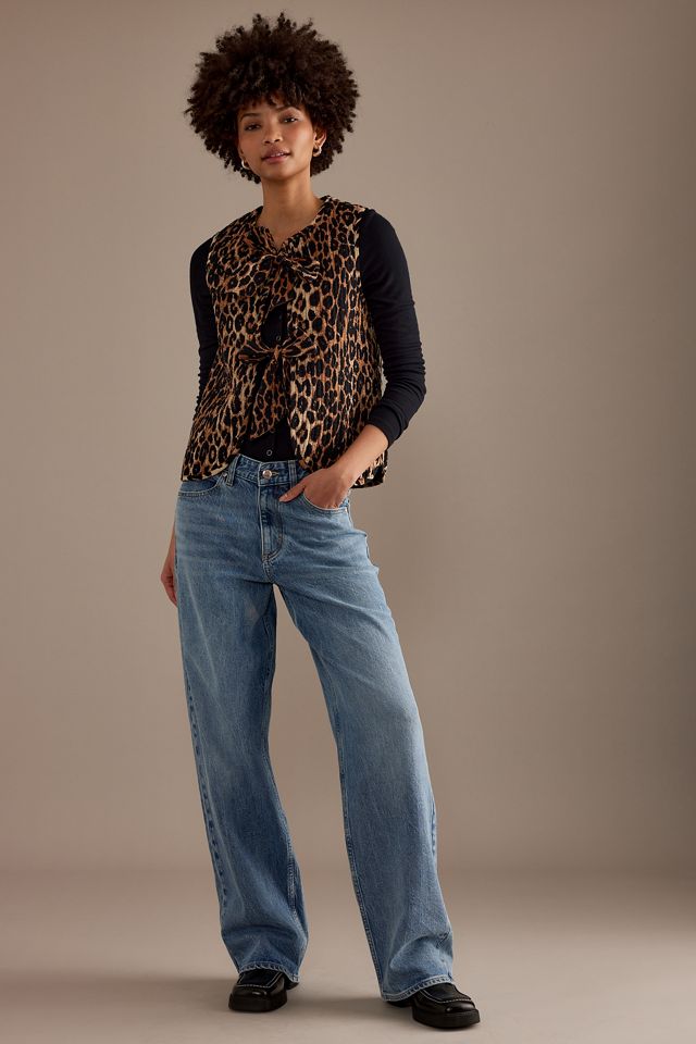 トップス DAMSON MADDER LEODARD TIE FRONT GILET Leopard Tie Front Gilet | Nuuly