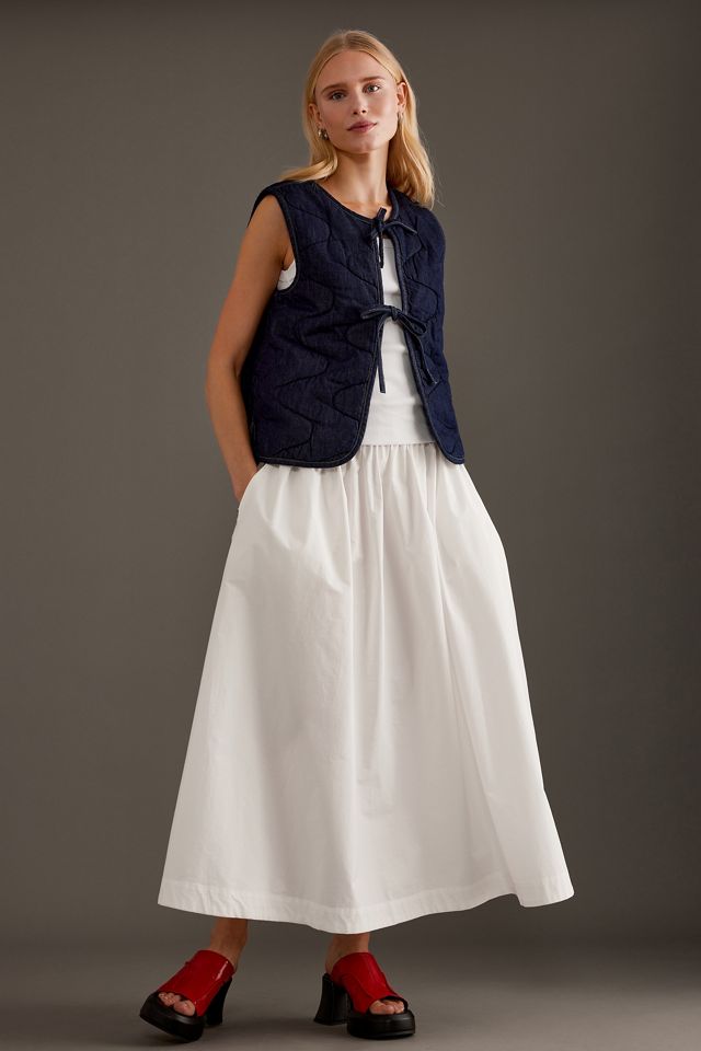 Damson Madder Arte Denim Tie-Front Gilet | Anthropologie UK