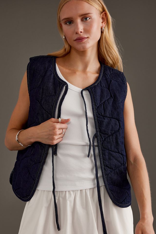 Damson Madder Arte Denim Tie-Front Gilet #2