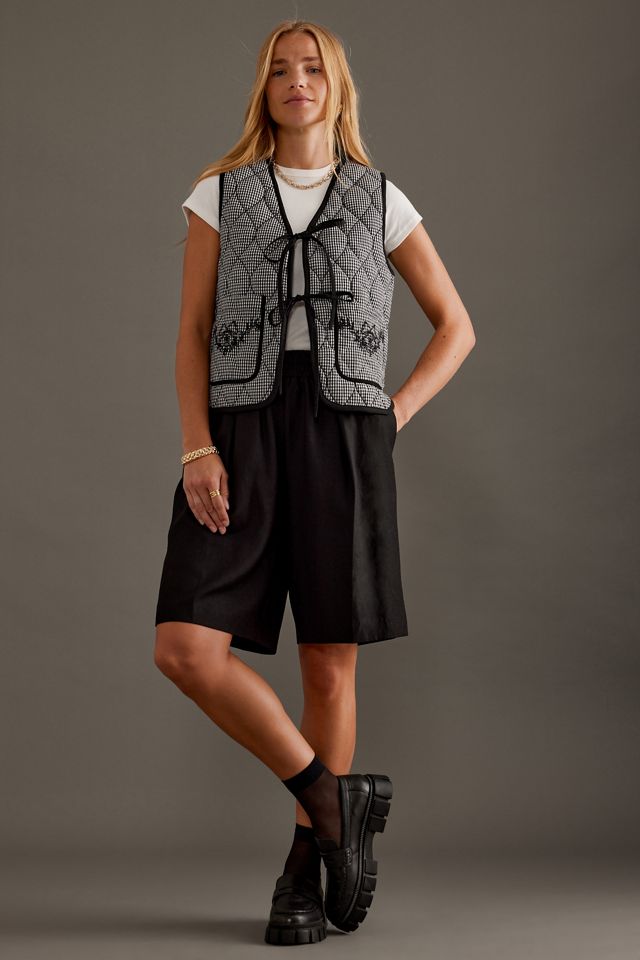 Chaleco acolchado reversible de arte Damson Madder #4