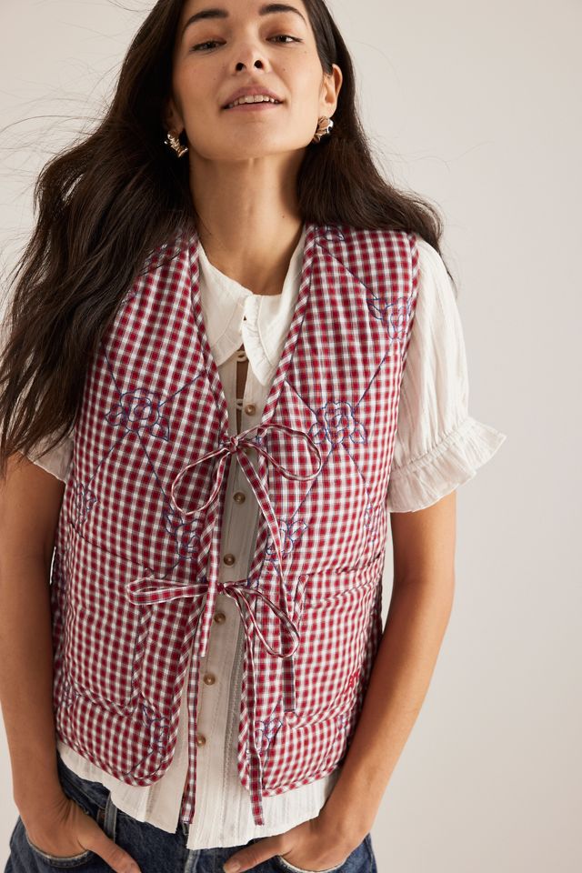 Gilet Arte Réversible à Carreaux Damson Madder #3