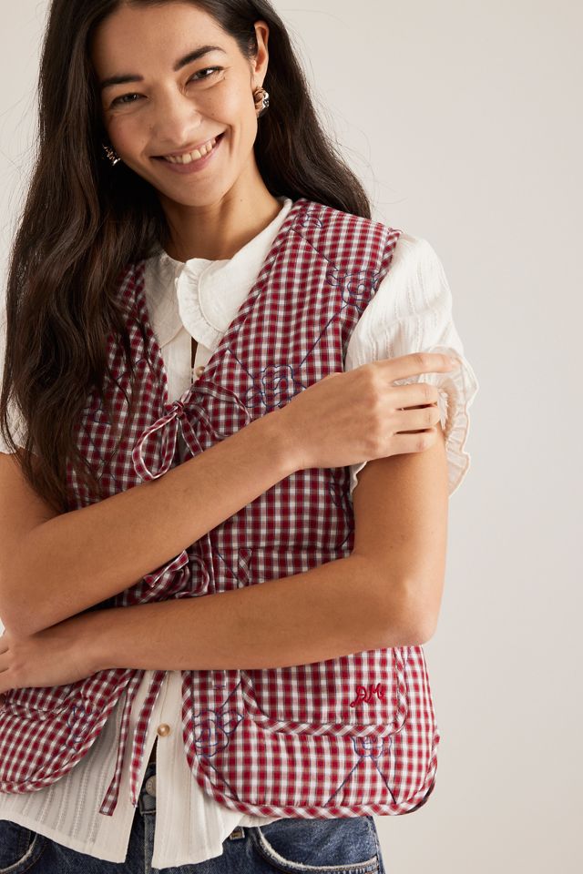 Gilet Arte Réversible à Carreaux Damson Madder #4