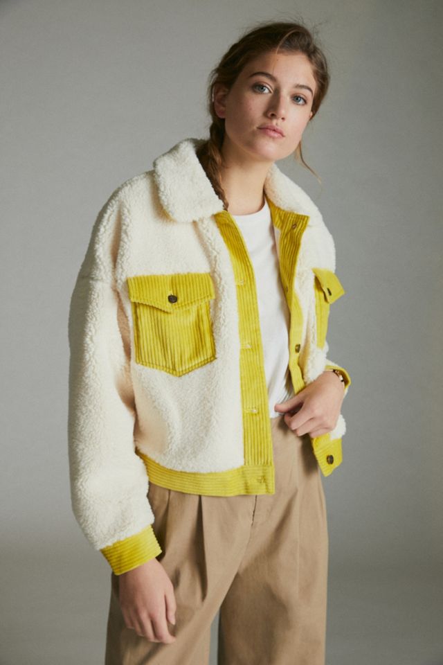Leslie Corduroy-Trimmed Sherpa Jacket #1