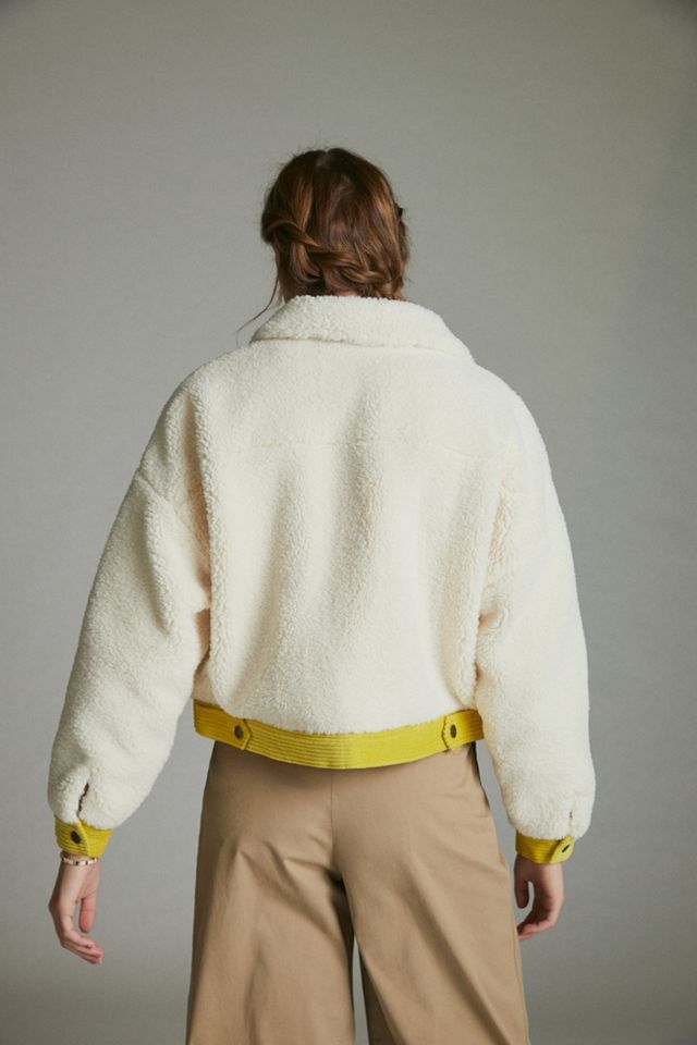 Leslie Corduroy-Trimmed Sherpa Jacket #3