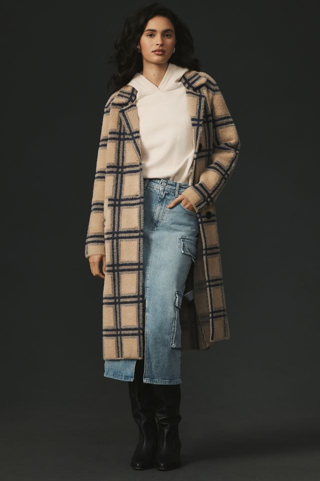 Plaid coatigan store
