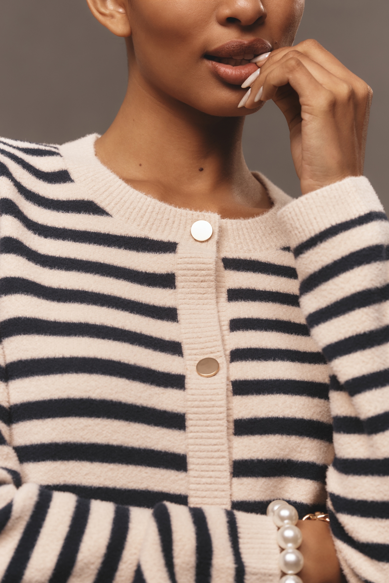 NVLT Striped Coatigan Sweater