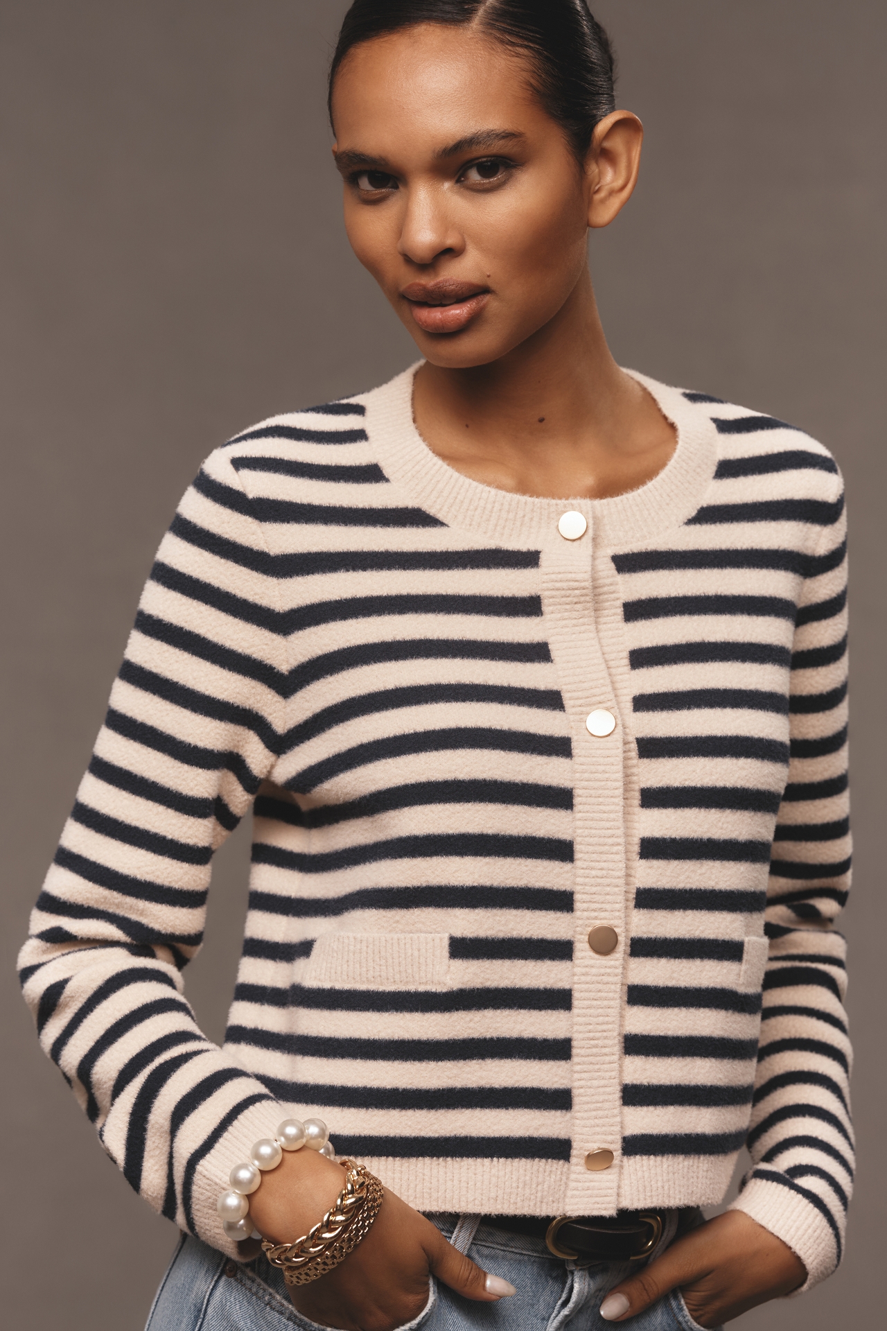 NVLT Striped Coatigan Sweater