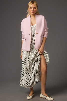 Nvlt Knit Relaxed Blazer Jacket In Pink