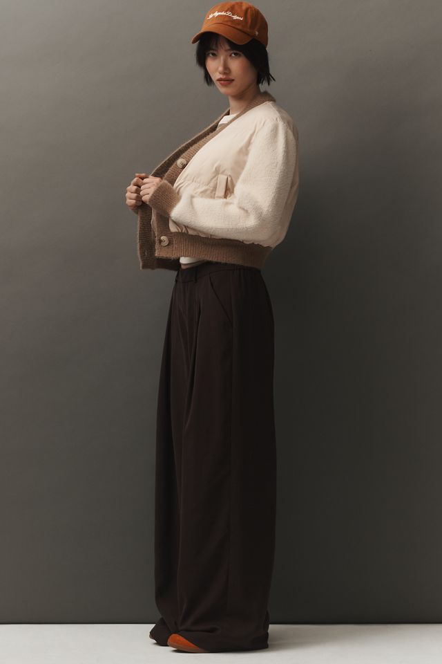 NVLT Crop Mix Media Puffer Cardigan Coat #3