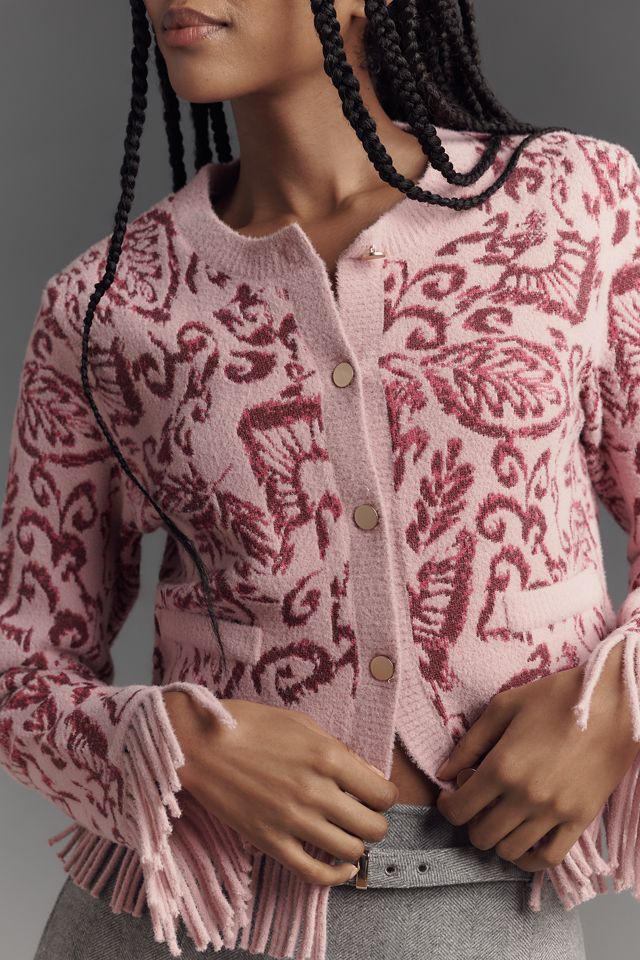 NVLT Fringed & Patterned Knit Lady Jacket  #1