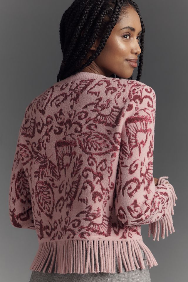 NVLT Fringed & Patterned Knit Lady Jacket  #3