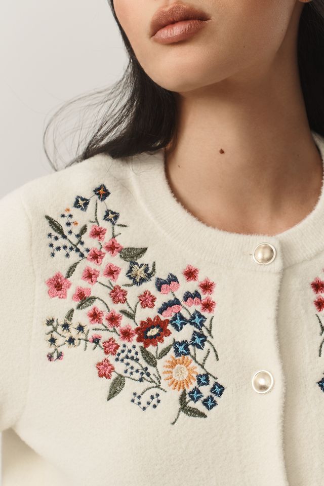 NVLT Button-Front Embroidered Knit Lady Jacket #2