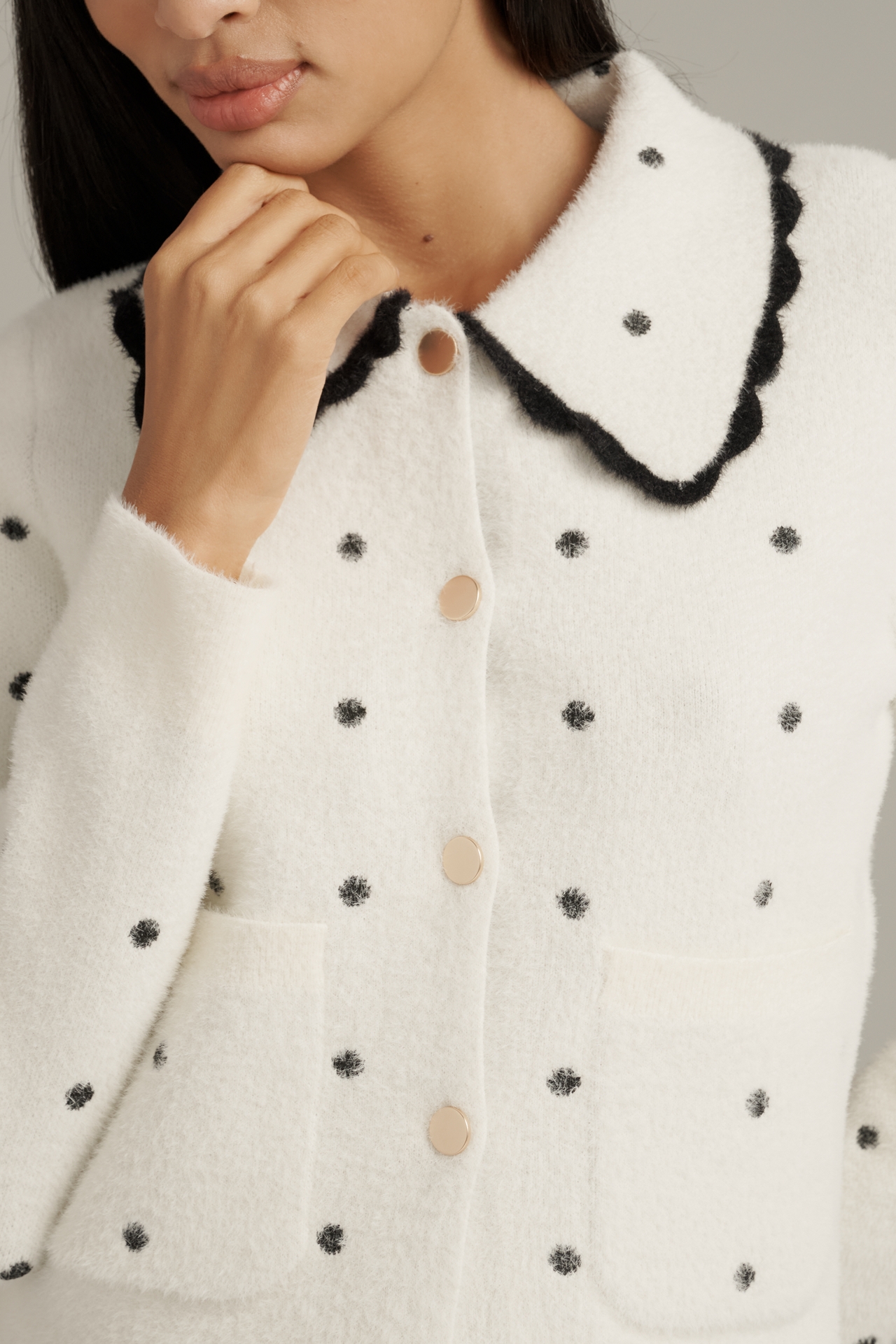 NVLT Polka Dot Knit Jacket