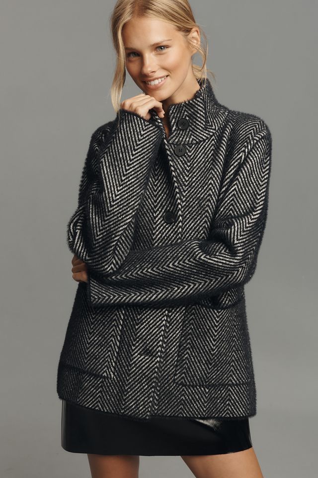 NVLT Chevron Funnel-Neck Jacket
