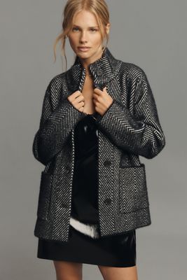 NVLT Chevron Funnel-Neck Jacket