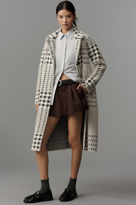 Nvlt Knit Button-front Coat Jacket In Black