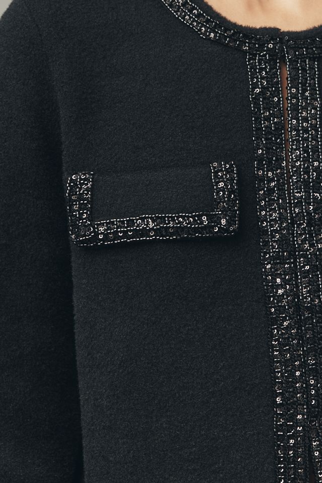 NVLT Crystal-Embellished Trim Knit Lady Jacket #3