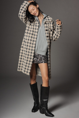 Nvlt Houndstooth Knit Jacket In Black
