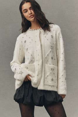 NVLT Encrusted Cable-Knit Lady Jacket