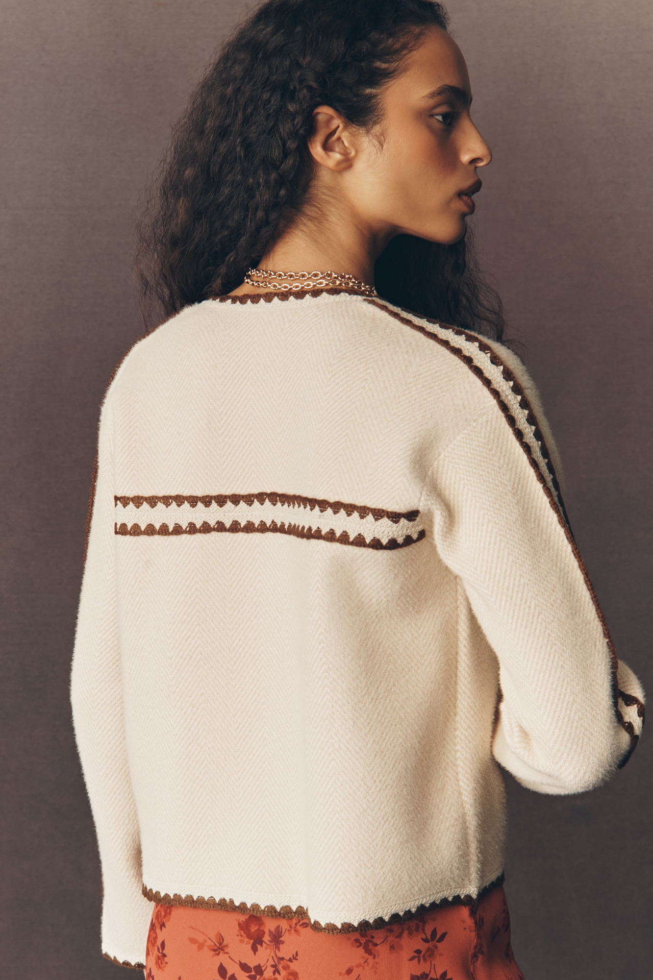 NVLT Knit Crochet Trim Lady Jacket