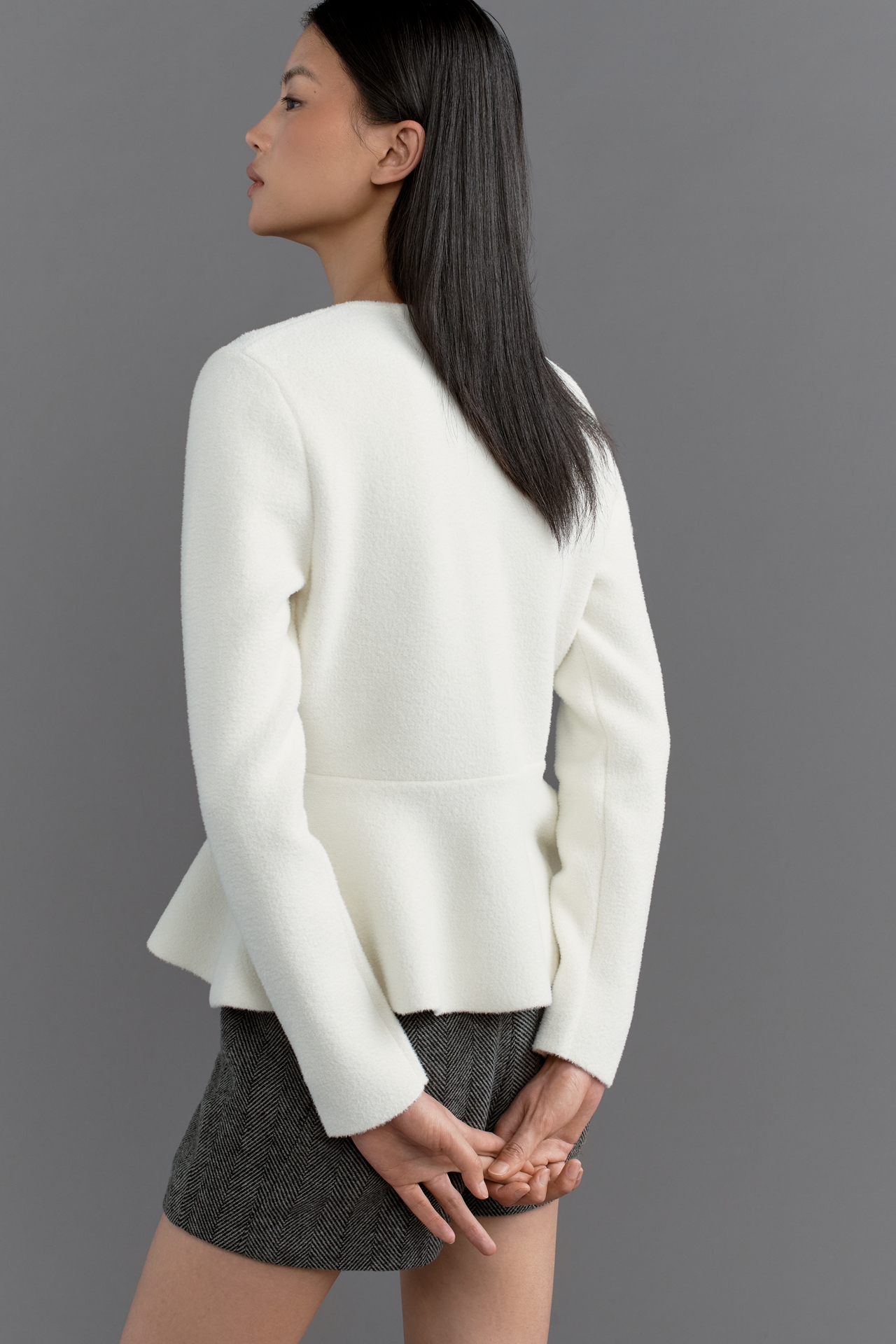 NVLT Sculpted Knit Collarless Blazer