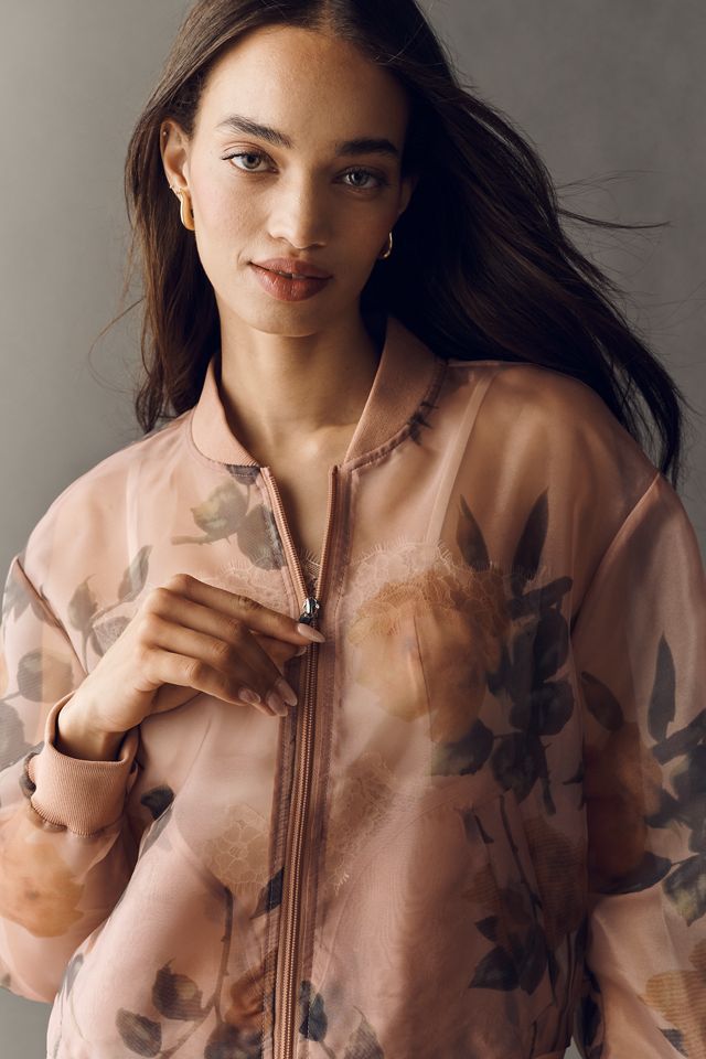 NVLT Floral Organza Bomber Jacket #3