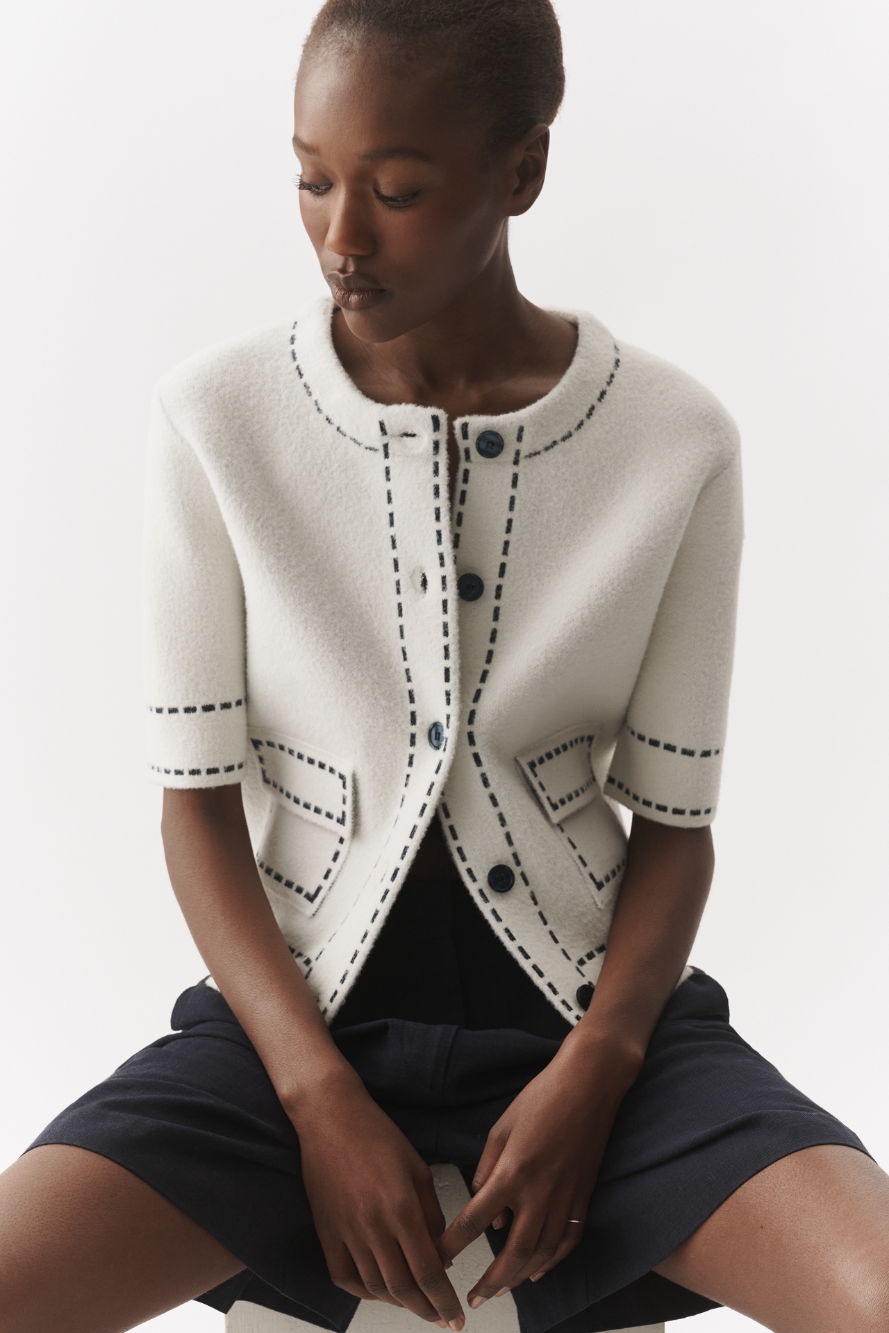 NVLT Eyelash Knit Plaid Coat at MarketFair Shoppes in Princeton, NJ