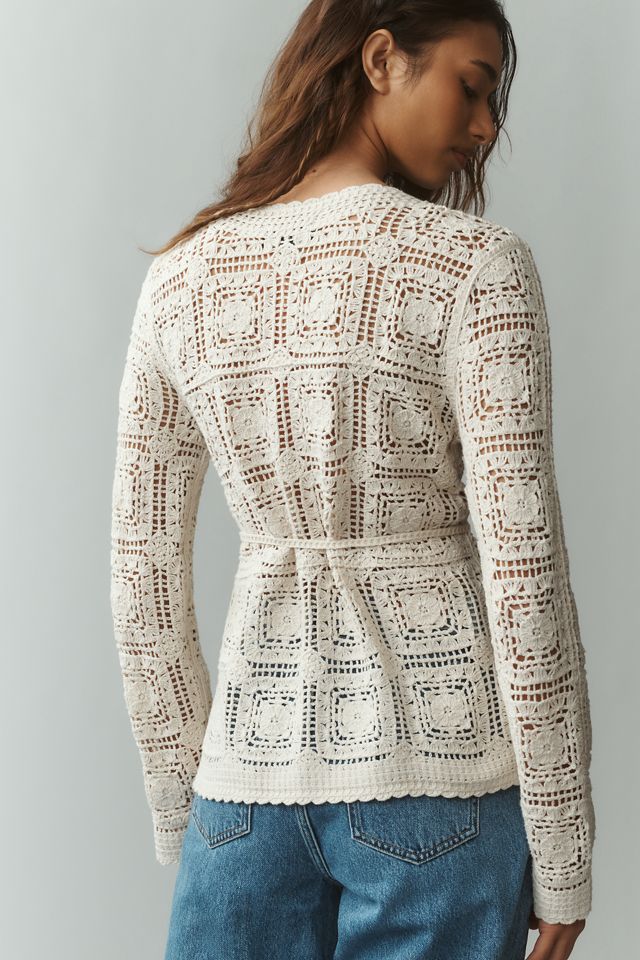 NVLT V-Neck Crochet Knit Top | Anthropologie