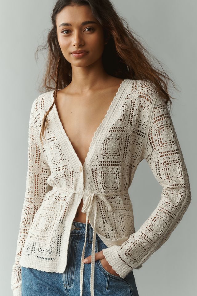 NVLT V-Neck Crochet Knit Top #2