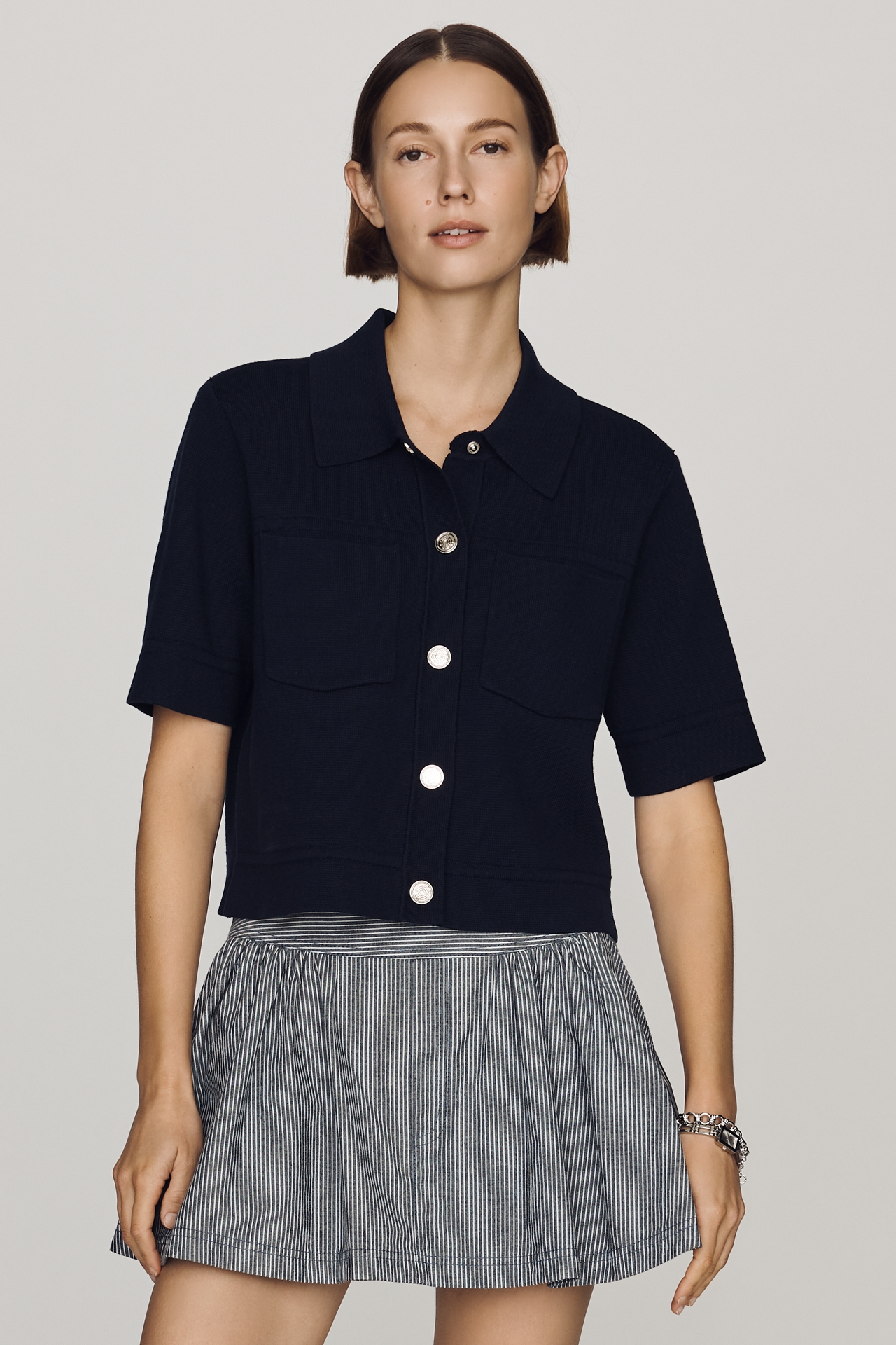 NVLT Short-Sleeve Knit Jacket