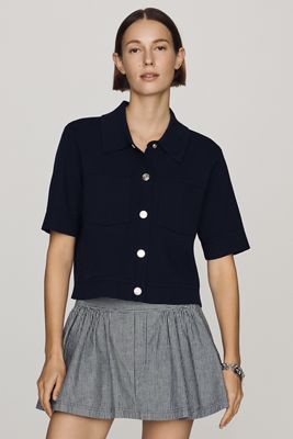 NVLT Short-Sleeve Knit Jacket